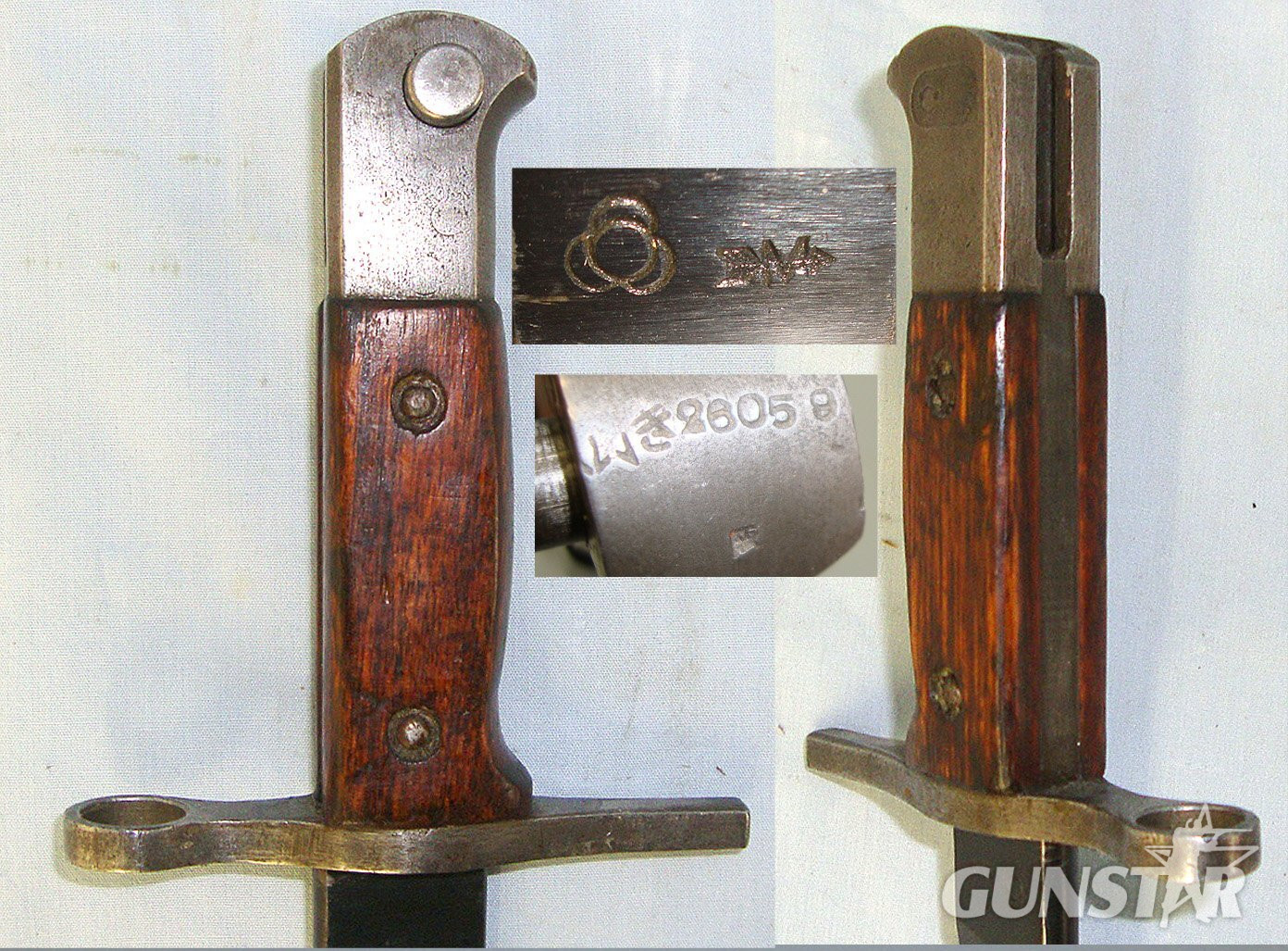 WW2 Japanese Army Type 30 Kokura Arsenal Matsushita Kinzoku KK Arsenal (National Denki) Variation H, 86th Series Arisaka Rifle Sword Bayonet & Scabbard. Sn 23687:6 Bayonet