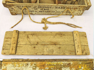 British, WW2 Era, Mills No 36 Hand Grenade Wooden Box G.36 Mark I For 12 36 M grenades and accessories. Sn - 21195 British, WW2 Era, Mills No 36 Hand Grenade Wooden Box G.36 Mark I For 12 36 M grenades and accessories. Sn - 21195  Other