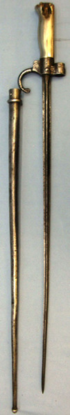 French Lebel M 1886 White Metal Hilt Bayonet With Down Swept Hook Quillon & Scab Bayonet
