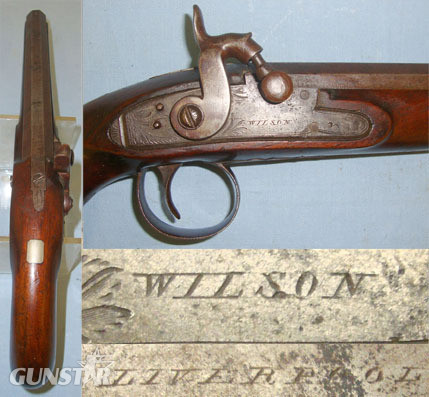  Edward Wilson, Liverpool 32 Bore Nipple & Drum Percussion Converted From Flintlock Holster Pistol With Oc None Muzzleloader