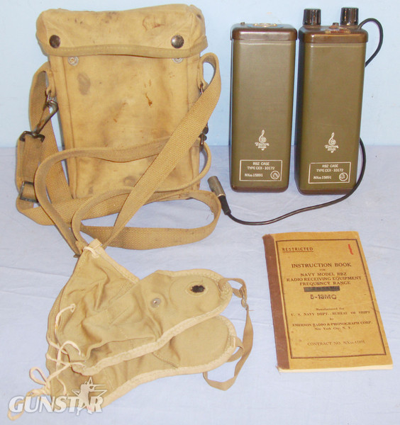 WWII RBZ Receiver with Original Canvas Carry Bag, Skull Cap and Instruction Manual (Modified Power Supply- For Display Purposes Only). 20594. WWII RBZ Receiver with Original Canvas Carry Bag, Skull Cap and Instruction Manual (Modified Power Supply- For Display Purposes Only). 20594. Antique & Militaria in 