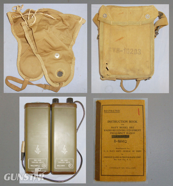  WWII RBZ Receiver with Original Canvas Carry Bag, Skull Cap and Instruction Manual (Modified Power Supply- For Display Purposes Only). 20594. WWII RBZ Receiver with Original Canvas Carry Bag, Skull Cap and Instruction Manual (Modified Power Supply- For Display Purposes Only). 20594. Antique & Militaria