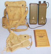 WWII RBZ Receiver with Original Canvas Carry Bag, Skull Cap and Instruction Manual (Modified Power Supply- For Display Purposes Only). 20594. WWII RBZ Receiver with Original Canvas Carry Bag, Skull Cap and Instruction Manual (Modified Power Supply- For Display Purposes Only). 20594. Antique & Militaria