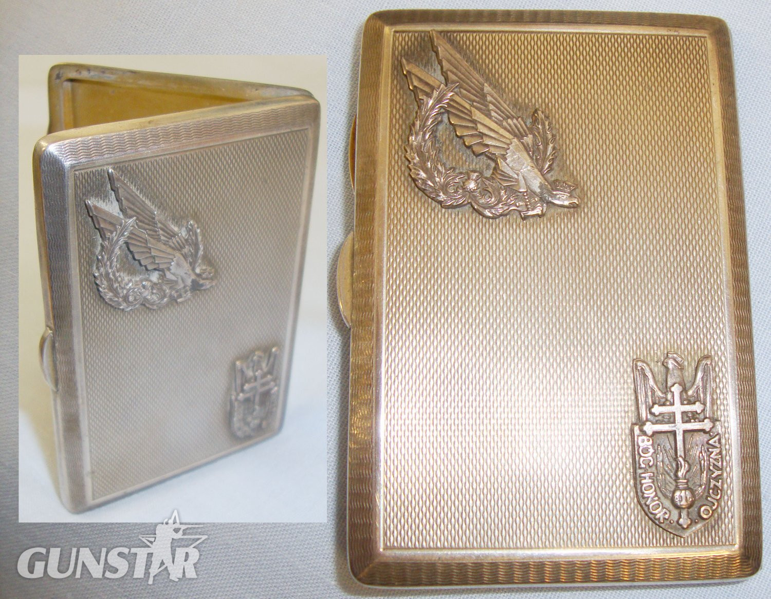 1932 Solid Silver & Enamel Polish Airborne Cigarette Case. MISC 113. 1932 Solid Silver & Enamel Polish Airborne Cigarette Case. MISC 113.  Antique & Militaria in 