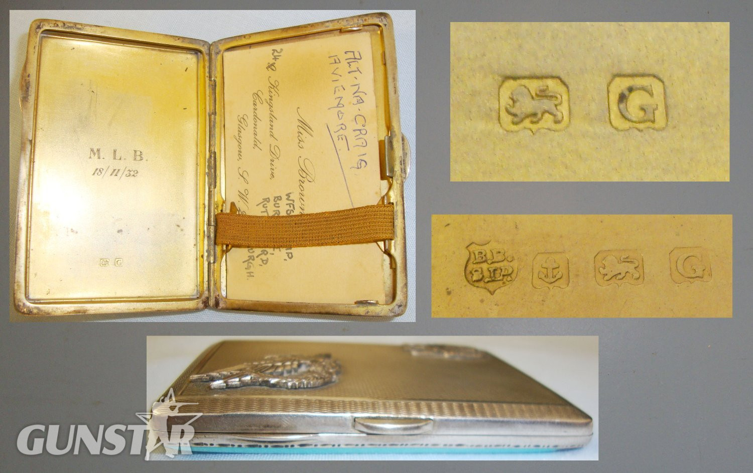 1932 Solid Silver & Enamel Polish Airborne Cigarette Case. MISC 113. 1932 Solid Silver & Enamel Polish Airborne Cigarette Case. MISC 113.  Antique & Militaria