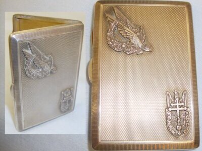 1932 Solid Silver & Enamel Polish Airborne Cigarette Case. MISC 113. 1932 Solid Silver & Enamel Polish Airborne Cigarette Case. MISC 113.  Antique & Militaria