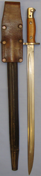  *WWII* Dated 1943 Bayonet and 1914 Pattern Leather Frog. BAYO 748. Bayonet