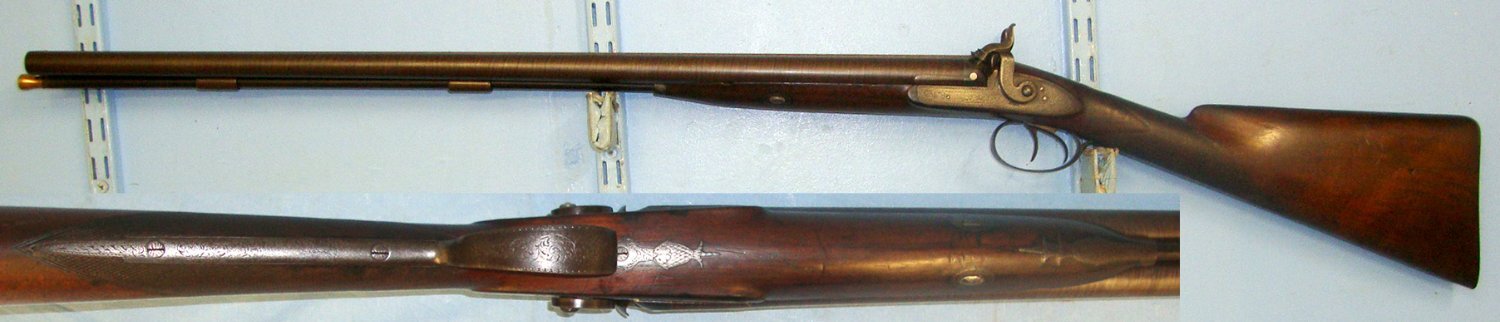  SOLD  SOLD   SOLD  QUALITY**C1823-1839 English, Edward Weston (Lewes & Brighton) Double Damascus Barrels 12 Bore Muzzle Loading Percussion Shotgun. Sn 22369  Muzzleloader 12 Bore/gauge