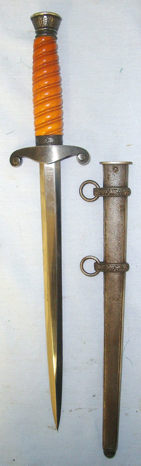  WW2 Era 1935 Pattern Puma Solingen, Nazi German Heer / Army Officer's Dagger & Scabbard. ED 3049 - Dagger