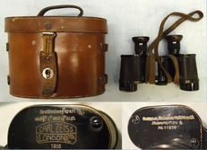 British WW1, 1918 Dated, Military Carl Zeiss, London Ltd., 6X Magnification Binoculars With Neck Strap and Fitted Leather Hard Case To R.W.Leckie. - OPT 830 British WW1, 1918 Dated, Military Carl Zeiss, London Ltd., 6X Magnification Binoculars With Neck Strap and Fitted Leather Hard Case To R.W.Leckie. - OPT 830 Sight & Optic