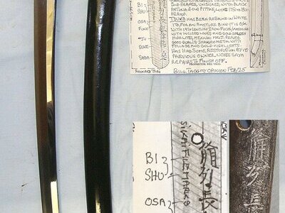ANCIENT 1600 -1680’s BIZEN / BISHU DEN BLADE**Wakizashi Short Sword Smith Signed ‘Bishu Osafune Ju Suke Sada’ With C1750-1800 Iron Tsuba, Scabbard & Expert Assessment. ED 901 Sword