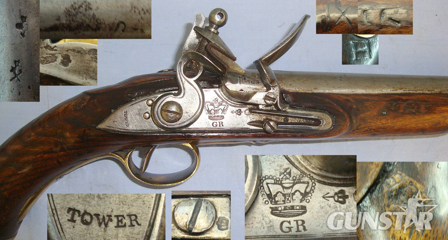 RARE**Napoleonic Battle Of Trafalgar Era**Georgian, English Board Of Ordnance Enfield Tower, Long Sea Service .577” Regulation Calibre, Flintlock Pistol With Belt Bar & Regulation Brass Fittings Including Cudgel Butt. Sn 23493 sea service .577 Muzzleloader