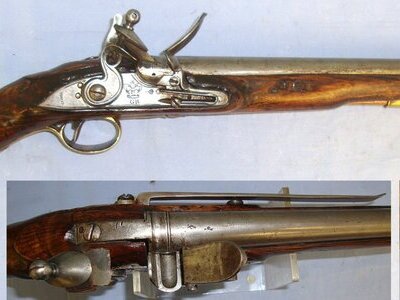 RARE**Napoleonic Battle Of Trafalgar Era**Georgian, English Board Of Ordnance Enfield Tower, Long Sea Service .577” Regulation Calibre, Flintlock Pistol With Belt Bar & Regulation Brass Fittings Including Cudgel Butt. Sn 23493 sea service .577 Muzzleloader