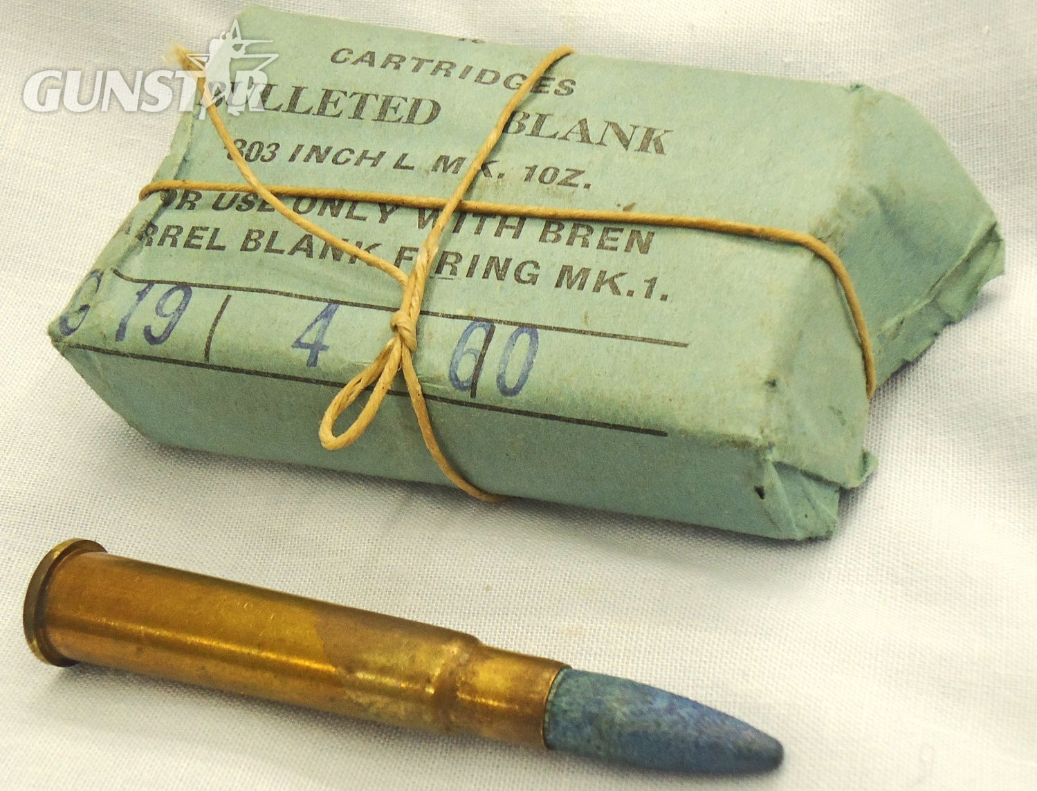 INERT DEACTIVATED. British, Bren Gun Wooden Bulleted Blank Cartridge 10 Round, .303 Mark L10Z Bulleted Blanks Service Pack. O 2314 INERT DEACTIVATED. British, Bren Gun Wooden Bulleted Blank Cartridge 10 Round, .303 Mark L10Z Bulleted Blanks Service Pack. O 2314 Various Other Ammunition - {CATEGORY} in 
