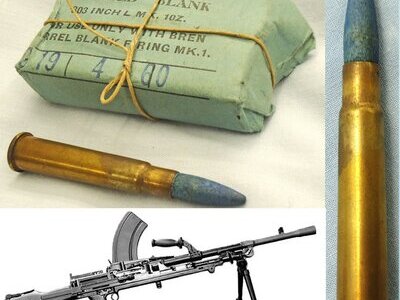 INERT DEACTIVATED. British, Bren Gun Wooden Bulleted Blank Cartridge 10 Round, .303 Mark L10Z Bulleted Blanks Service Pack. O 2314 INERT DEACTIVATED. British, Bren Gun Wooden Bulleted Blank Cartridge 10 Round, .303 Mark L10Z Bulleted Blanks Service Pack. O 2314 Various Other Ammunition