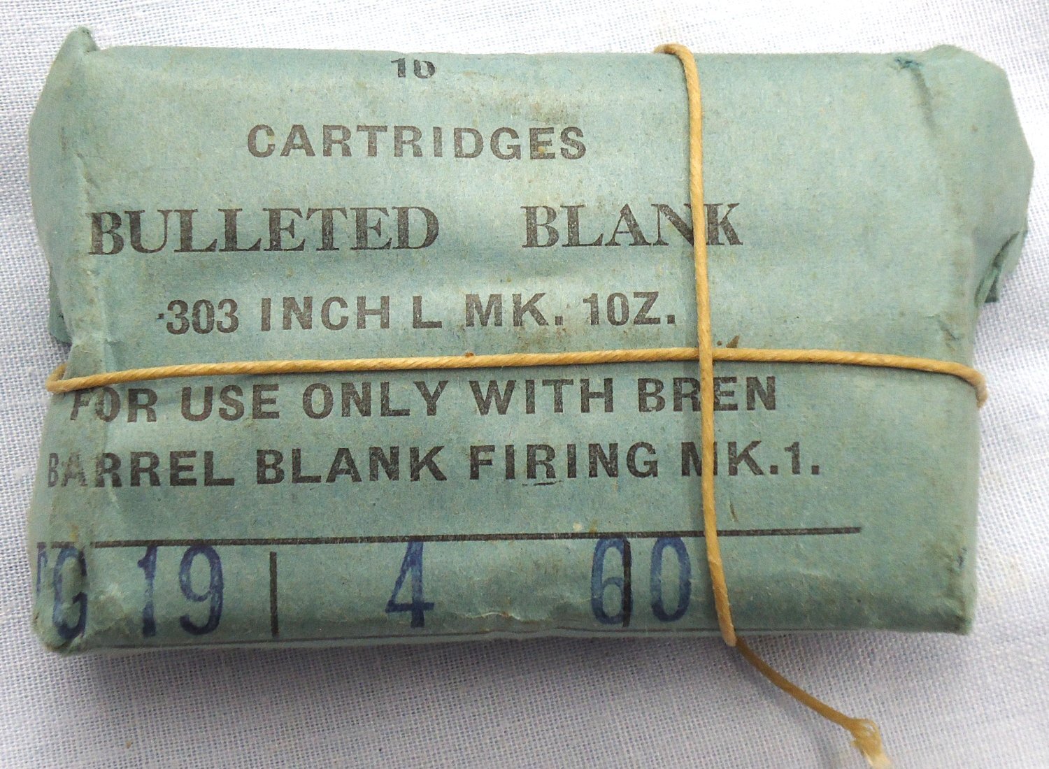 {CATEGORY} - INERT DEACTIVATED. British, Bren Gun Wooden Bulleted Blank Cartridge 10 Round, .303 Mark L10Z Bulleted Blanks Service Pack. O 2314 INERT DEACTIVATED. British, Bren Gun Wooden Bulleted Blank Cartridge 10 Round, .303 Mark L10Z Bulleted Blanks Service Pack. O 2314 Various Other Ammunition