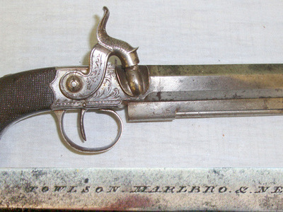 C1840 English Towlson Marlborough (Wiltshire) & Newbury (Berkshire) Steel Frame 50 Bore Belt Pistol With Octagonal Barrel, Belt Bar & Captive Ramrod. None Muzzleloader