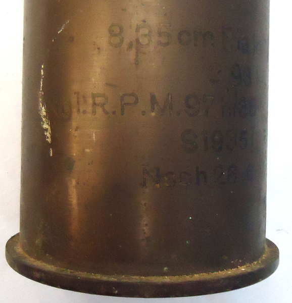 {CATEGORY} - DEACTIVATED INERT. Rare, German, WW2, 1940 Dated, 8.35 cm Flak 22 (t). (Czech 8.35cm VZ23) 8.35 x 680R Anti-Aircraft Gun Cartridge Case. - O 1768 DEACTIVATED INERT. Rare, German, WW2, 1940 Dated, 8.35 cm Flak 22 (t). (Czech 8.35cm VZ23) 8.35 x 680R Anti-Aircraft Gun Cartridge Case. - O 1768  Other Ammunition in 