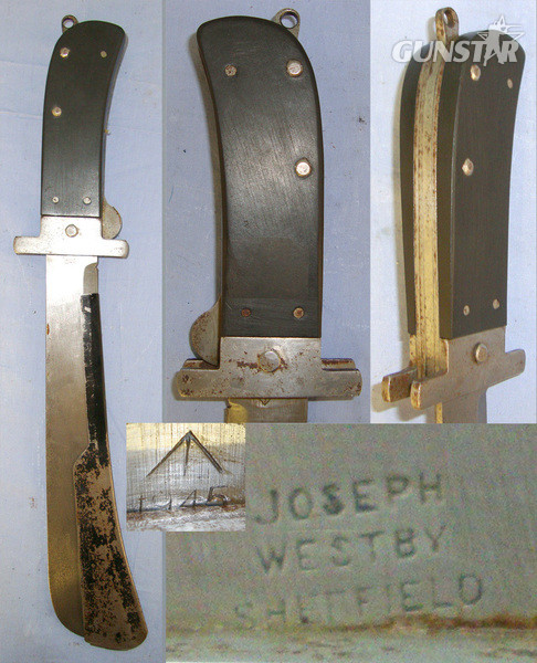 WW2 1945 British WD Joseph Westby Sheffield RAF Pilots & Air Crews Folding Machete / Fighting Knife With Blade Guard Other Blade