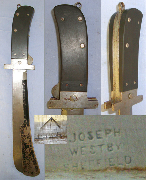 WW2 1945 British WD Joseph Westby Sheffield RAF Pilots & Air Crews Folding Machete / Fighting Knife With Blade Guard Other Blade