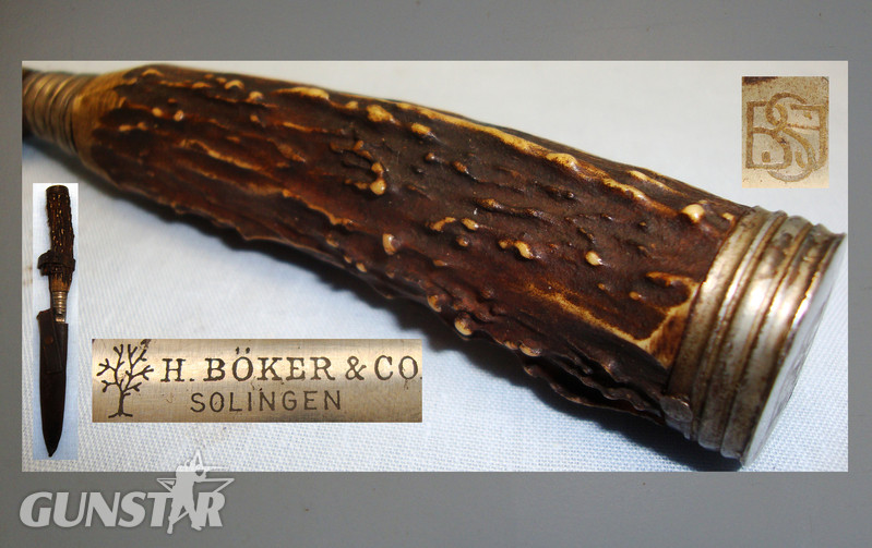 WWI German Officers ‘Private Purchase’ Trench Dagger and Sheath by H.Böker & Co. 19357. Dagger