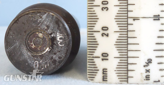 INERT DEACTIVATED. WW2 1945 Dated German 30 mm MK108 (30x90RB) Tar Filled Practice (M geschloss) Aircraft Cannon Round. - O 1089 INERT DEACTIVATED. WW2 1945 Dated German 30 mm MK108 (30x90RB) Tar Filled Practice (M geschloss) Aircraft Cannon Round. - O 1089  Other Ammunition