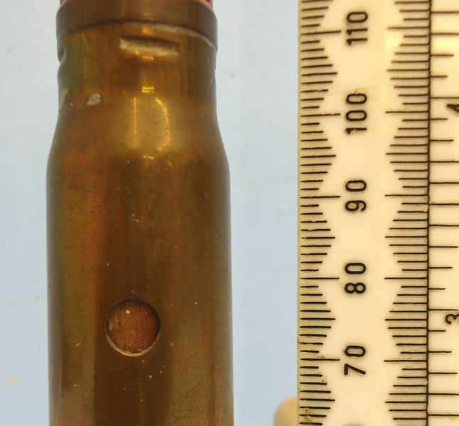 INERT DEACTIVATED. 1942 Dated, Hispano-Suiza (20x110) HS 404 Aircraft Cannon DRILL High Explosive Incendiary (HEI) Round. - O 1810 INERT DEACTIVATED. 1942 Dated, Hispano-Suiza (20x110) HS 404 Aircraft Cannon DRILL High Explosive Incendiary (HEI) Round. - O 1810  Other Ammunition - {CATEGORY}