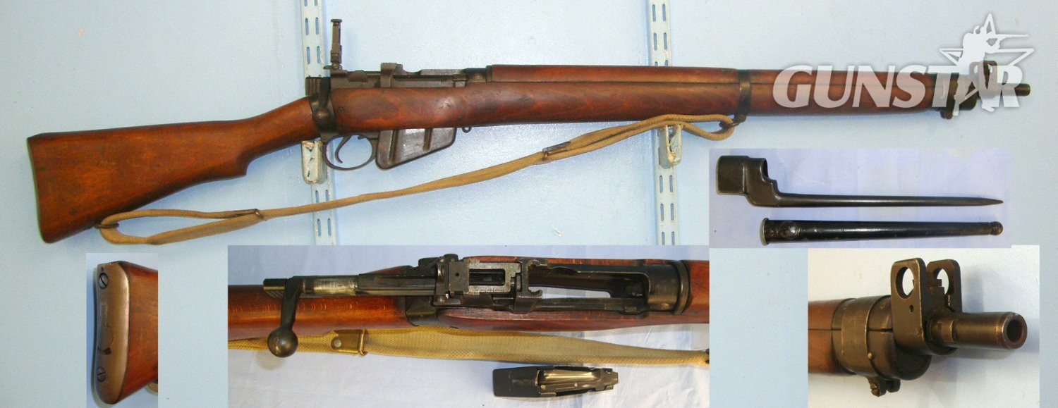 Lee Enfield With Sling, Savage Stevens No.4 MK II Pig Sticker Bayonet & WD Scabbard. D 5998 Bolt Action None Rifle in 