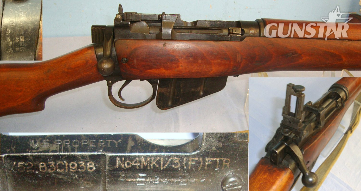 Lee Enfield With Sling, Savage Stevens No.4 MK II Pig Sticker Bayonet & WD Scabbard. D 5998 Bolt Action None Rifle