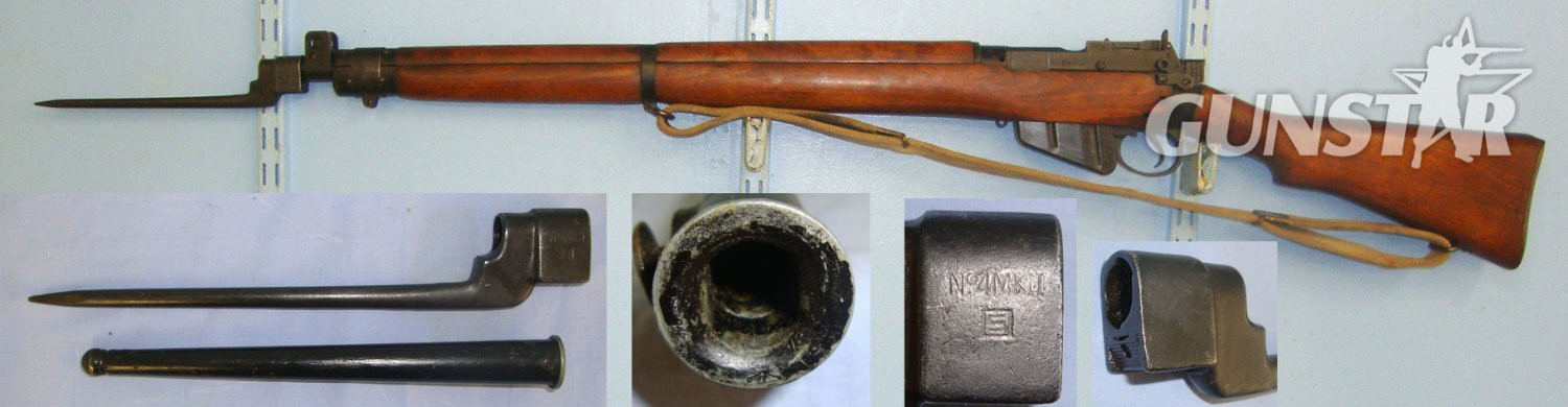  Lee Enfield With Sling, Savage Stevens No.4 MK II Pig Sticker Bayonet & WD Scabbard. D 5998 Bolt Action None Rifle