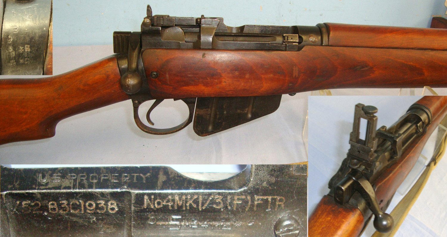 Lee Enfield With Sling, Savage Stevens No.4 MK II Pig Sticker Bayonet & WD Scabbard. D 5998 Bolt Action None Rifle