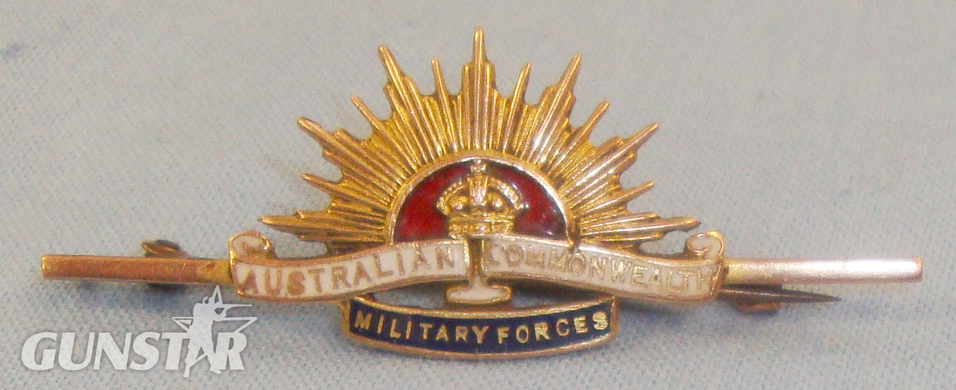Hallmarked 9ct Gold* Australian ‘Rising Sun’ Hat Badge. BA 433. Hallmarked 9ct Gold* Australian ‘Rising Sun’ Hat Badge. BA 433. Antique & Militaria