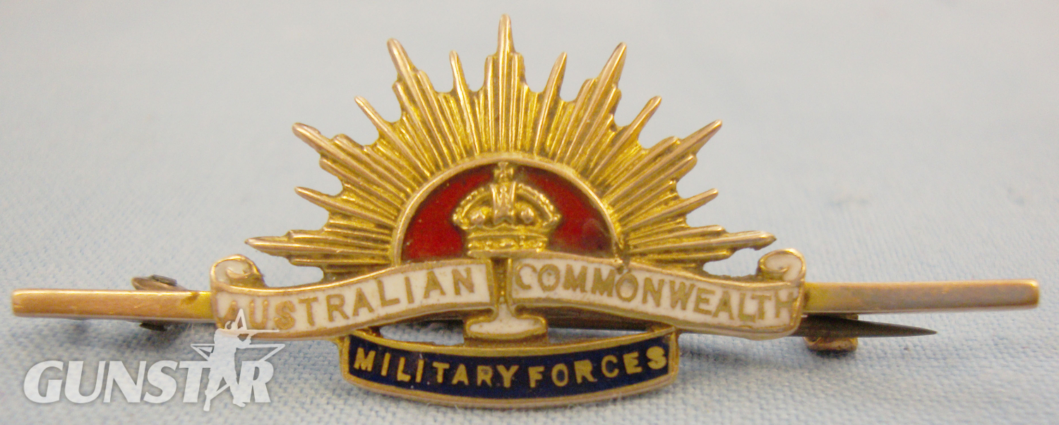 Hallmarked 9ct Gold* Australian ‘Rising Sun’ Hat Badge. BA 433. Hallmarked 9ct Gold* Australian ‘Rising Sun’ Hat Badge. BA 433. Antique & Militaria in 