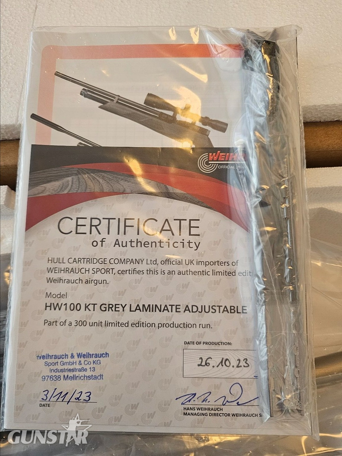 Weihrauch HW100KT Limited Edition Grey .177 - {CATEGORY} in 