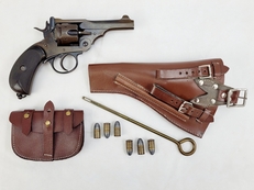 Pre-Boer War Webley Mark II with Holster, Ammo Pouch & .450 Ammo .455 Revolver