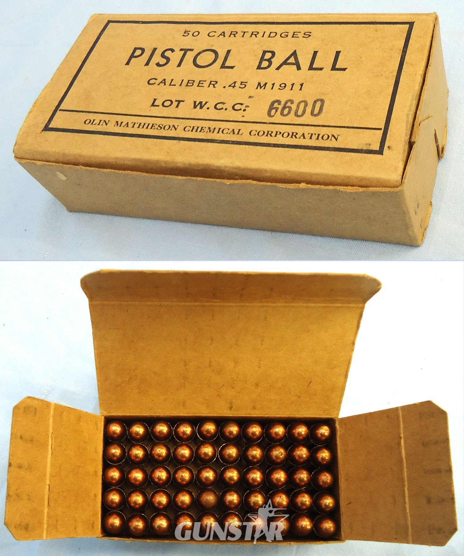  INERT DEACTIVATED. Original, MINT, Rare, Vietnam War Period (1962 Dated) American Service Pack of 50 .45 ACP Ball Rounds For Colt Automatic Pistols, Grease Gun and Thompson Sub-Machine Guns By WCC (Olin Mathieson Chemical Corporation). - O 2309 INERT DEACTIVATED. Original, MINT, Rare, Vietnam War Period (1962 Dated) American Service Pack of 50 .45 ACP Ball Rounds For Colt Automatic Pistols, Grease Gun and Thompson Sub-Machine Guns By WCC (Olin Mathieson Chemical Corporation). - O 2309 Various Other Ammunition