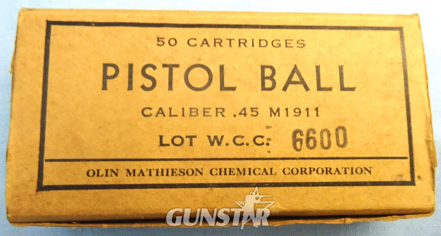 INERT DEACTIVATED. Original, MINT, Rare, Vietnam War Period (1962 Dated) American Service Pack of 50 .45 ACP Ball Rounds For Colt Automatic Pistols, Grease Gun and Thompson Sub-Machine Guns By WCC (Olin Mathieson Chemical Corporation). - O 2309 INERT DEACTIVATED. Original, MINT, Rare, Vietnam War Period (1962 Dated) American Service Pack of 50 .45 ACP Ball Rounds For Colt Automatic Pistols, Grease Gun and Thompson Sub-Machine Guns By WCC (Olin Mathieson Chemical Corporation). - O 2309 Various Other Ammunition - {CATEGORY}