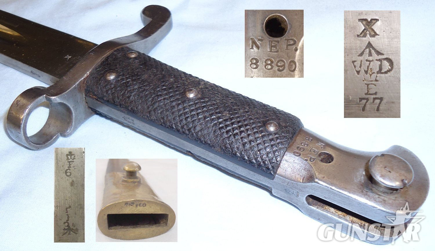 British P1887 MK.I Regimentally Marked Enfield Martini Sword Bayonet and Scabbard. 21519. Bayonet
