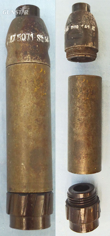 INERT DEACTIVATED. German WW2, 1944 Dated, 3cm, HE (High Explosive) Rifle Grenade. - O 1946 INERT DEACTIVATED. German WW2, 1944 Dated, 3cm, HE (High Explosive) Rifle Grenade. - O 1946  Other Ammunition in 