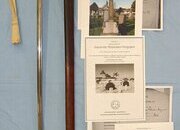 ATTRIBUTED**WW1 1915 British Henry Wilkinson P 1912 Cavalry Officer’s Sword Etched Monogram Blade Number 48745 To 2nd LT Ferguson Scottish Horse Yeomanry Killed Egypt 1916 With Field Service Scabbard & Provenance. Sn 23484:103 Sword