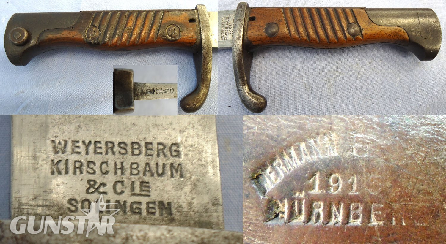  WW1, 1915 Dated, Imperial German, Weyersburg Kirchbaum & Cie. Solingen, Pattern 98/05 Butcher Bayonet With Hessian Cord, Tasselled Knot & Leather Frog. Sn 23478:4 Bayonet