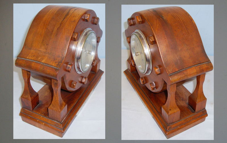 Original, WW1 Era Aircraft Teak Propeller Boss / Hub Fitted With A Period Barometer By ‘OC’ & Converted For Mantle Or Desk Feature Piece With Commemorative Plaque Inscribed ‘World War 1 1914-1918 W.E. Harker No. 103107 2nd AM RFC\'. Sn 15184. Original, WW1 Era Aircraft Teak Propeller Boss / Hub Fitted With A Period Barometer By ‘OC’ & Converted For Mantle Or Desk Feature Piece With Commemorative Plaque Inscribed ‘World War 1 1914-1918 W.E. Harker No. 103107 2nd AM RFC\'. Sn 15184. Other Accessory