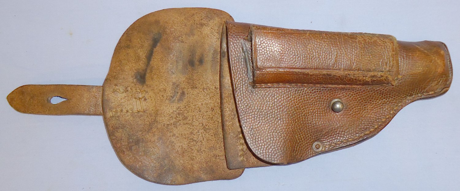 Original German WWI Automatic Pistol Leather Holster with Magazine Pouch. L 272. Original German WWI Automatic Pistol Leather Holster with Magazine Pouch. L 272. Other Accessory