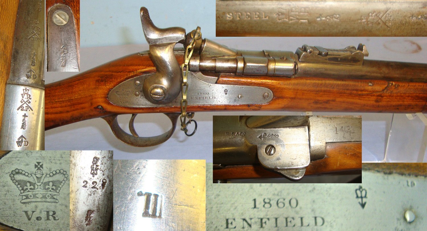 BSA With Chained Nipple Protector, Sling & 1 x Inert Deactivated Round. Sn 21977:3 Single Shot .577 Snider Rifle