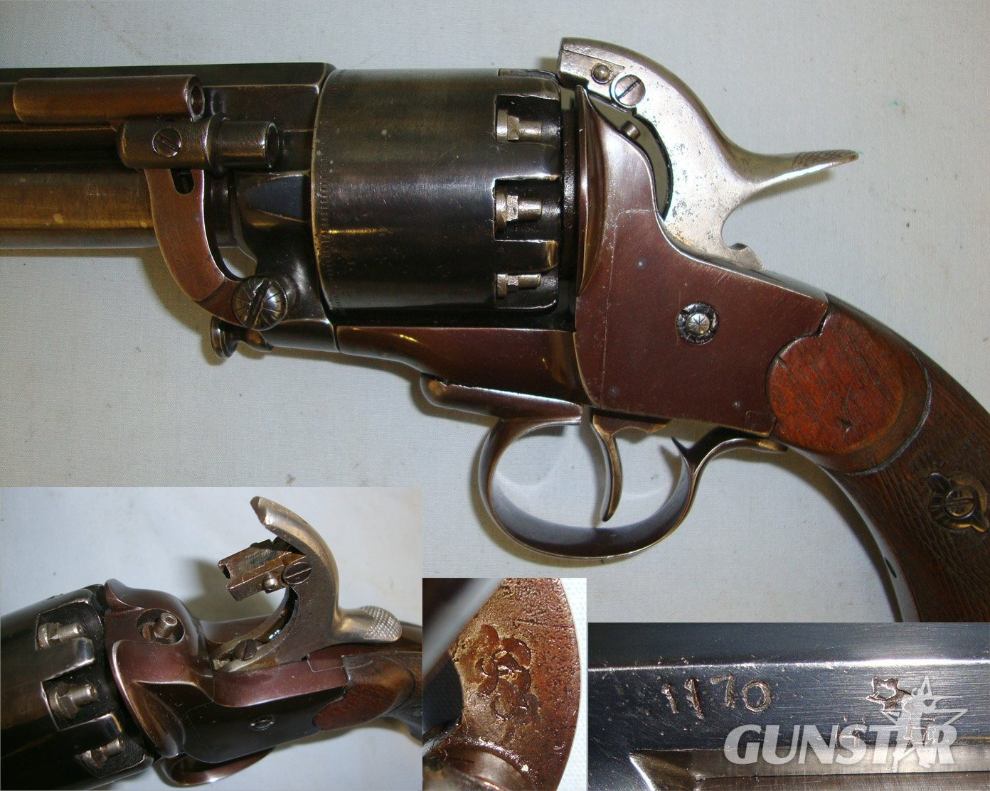 EXTREMELY RARE* MINT BORE* FULLY RE-FURBISHED*Large Frame American Civil War Confederate Army & Navy LeMat Combination 9 Shot .42 Calibre / Single Barrel 20 Gauge Shotgun Single Action Percussion ‘Grapeshot Revolver’ A 1105 .42 Cal Muzzleloader Revolver in 