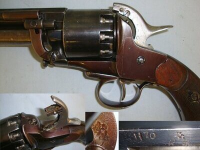EXTREMELY RARE* MINT BORE* FULLY RE-FURBISHED*Large Frame American Civil War Confederate Army & Navy LeMat Combination 9 Shot .42 Calibre / Single Barrel 20 Gauge Shotgun Single Action Percussion ‘Grapeshot Revolver’ A 1105 .42 Cal Muzzleloader Revolver