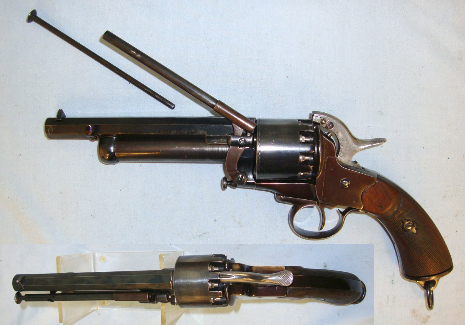  EXTREMELY RARE* MINT BORE* FULLY RE-FURBISHED*Large Frame American Civil War Confederate Army & Navy LeMat Combination 9 Shot .42 Calibre / Single Barrel 20 Gauge Shotgun Single Action Percussion ‘Grapeshot Revolver’ A 1105 .42 Cal Muzzleloader Revolver
