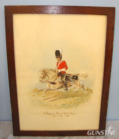 Framed Victorian 1887 Dated Water Colour Painting Of Mounted Second Dragoons, Ro Framed Victorian 1887 Dated Water Colour Painting Of Mounted Second Dragoons, Ro Other Accessory in 