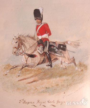 Framed Victorian 1887 Dated Water Colour Painting Of Mounted Second Dragoons, Ro Framed Victorian 1887 Dated Water Colour Painting Of Mounted Second Dragoons, Ro Other Accessory