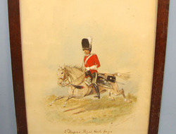 Framed Victorian 1887 Dated Water Colour Painting Of Mounted Second Dragoons, Ro Framed Victorian 1887 Dated Water Colour Painting Of Mounted Second Dragoons, Ro Other Accessory